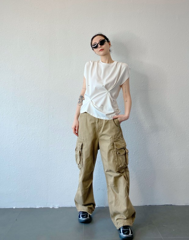 White Buttons Top #250427